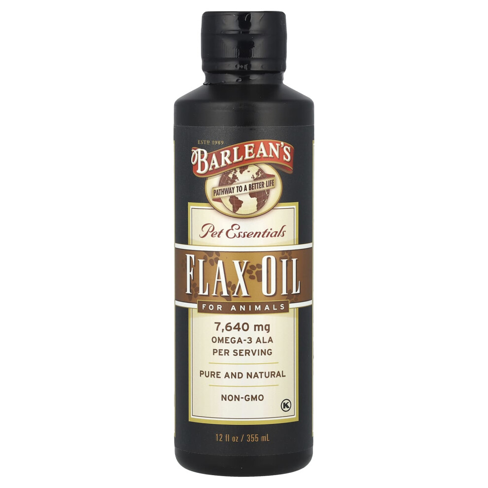 Barlean's , Pet Essentials, Flax Oil For Animals, 12 Fl Oz (355 Ml)
