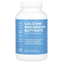 BodyBio, Butyrate de Calcium/Magnésium, 250 Gélules Non OGM