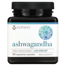 Youtheory, Ashwagandha, 60 Gélules Végétariennes