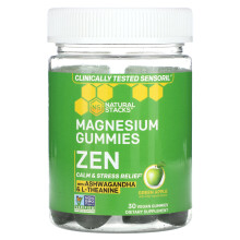 Natural Stacks, Magnesium-Gummis, Zen, Grünapfel, 30 Vegane Gummis