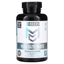 Zhou Nutrition, Magnesiumglycinat, 350 mg, 180 Kapseln (87 mg pro Kapsel)