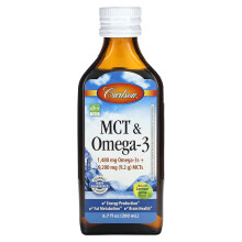 Carlson, MCT & Omega-3, Natürlich Zitrone-Limette, 6,7 fl oz (200 ml)