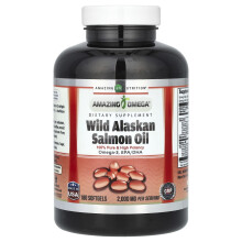 Amazing Nutrition, Huile de Saumon Sauvage d'Alaska, 2 000 mg, 180 Gélules Molles