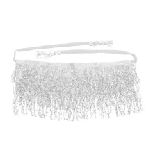 Sequin Tassel Hip Scarf Chiffon Miss Halloween Dance Silver