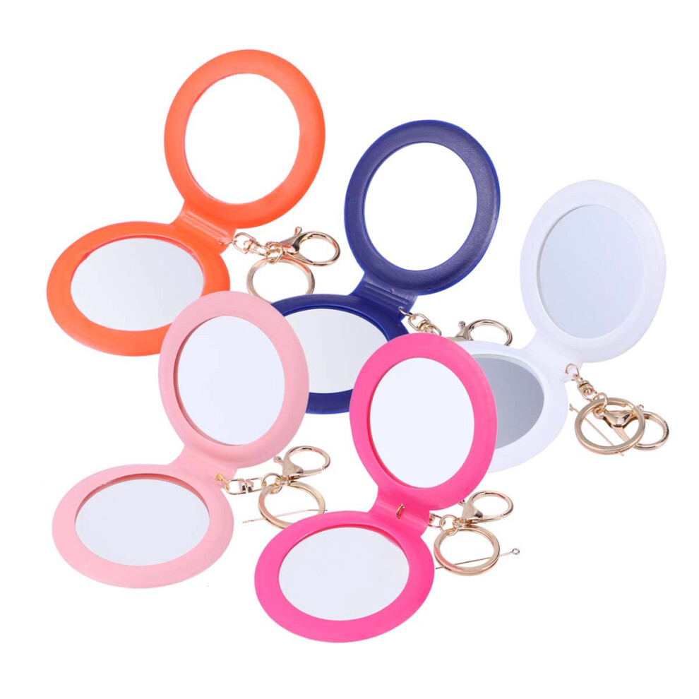 Happyyami Pink Folding Mirror Small Mirror Makeup Mirror Pocket Mirror