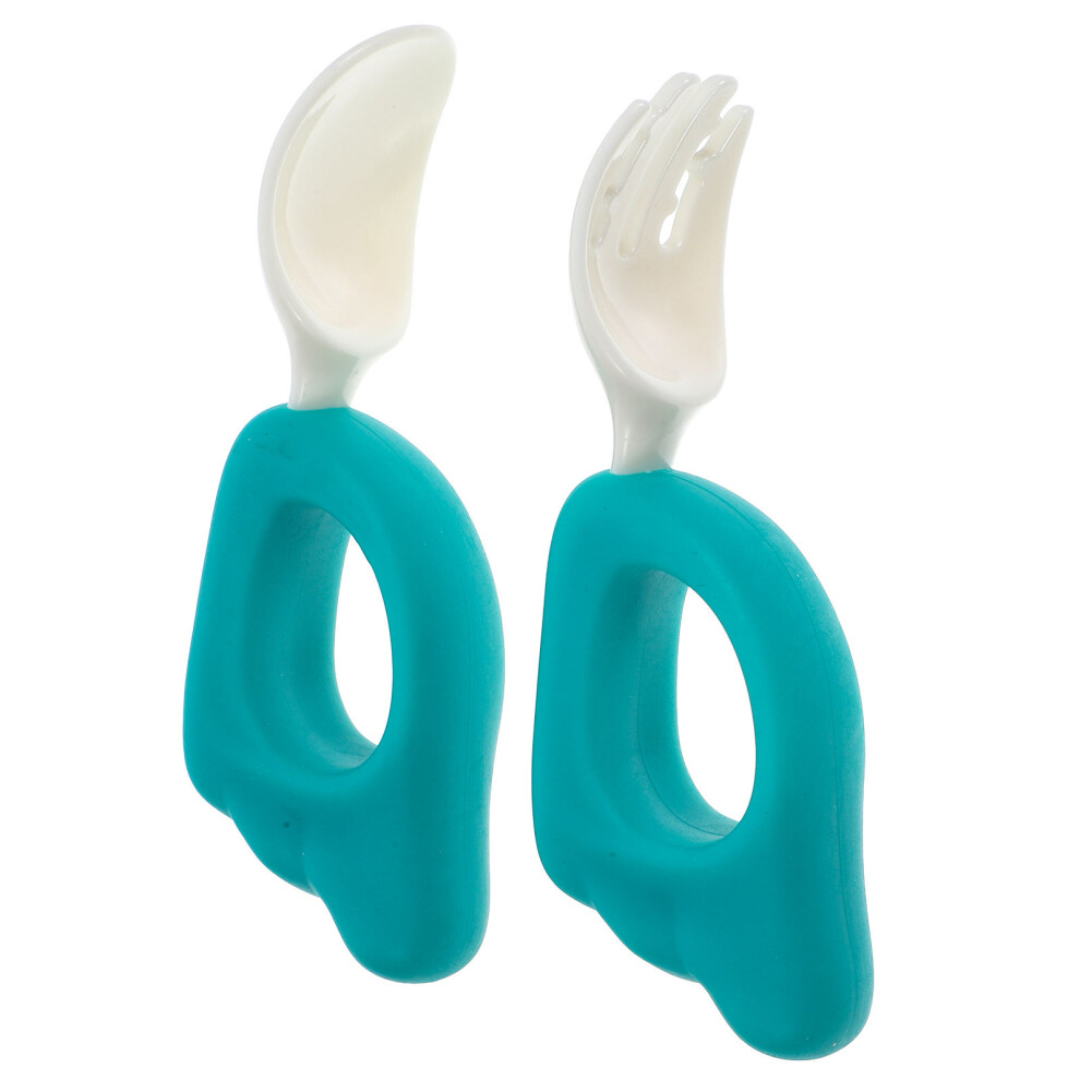 Silicone Spoon And Fork Utensils For Weaning For Self Supplies Light Happyyami