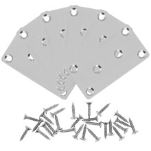 6Pcs Silver Straight Braces Furniture Mending Plates Stainless Steel