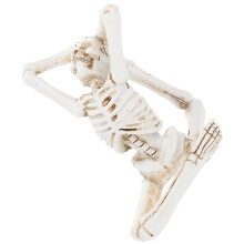 White Resin Skeleton Figurine Yoga Pose Table Decoration