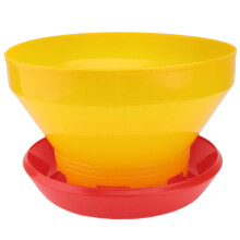 1Pc Yellow Poultry Feeder Plastic Feeding Pan for Chicken and Ducks