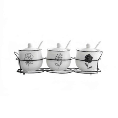 3 pcs/ SET Europe Type Ceramic Spice Box Seasoning Bottle