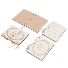 HURRISE Wedding Booklets 2 Set Wedding Vow Books Gift Cards Exquisite Linen Package Style 1