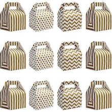 White and Gold Kraft Paper Gift Boxes (Pack of 36) - 16 x 11.