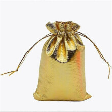 (13cm x 18cm) 100 pcs gold drawstring gift bags, small gift bags J