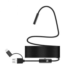 (10 Meter Hard Wire)Industrial Endoscope With Led Light Hd Inspection Camera Rigid Snake Cable Endoscope Camera Sewerage Repair Car Inspection Probe