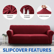 (3 Seater: 280 X 179 cm.) Sofa Furniture Cover 1,2,3 &amp; 4 Seater Non Slip Pet Protector Spandex Sofa Cover