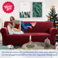 (4 Seater: 335 X 218 cm) Sofa Furniture Cover 1,2,3 &amp; 4 Seater Non Slip Pet Protector Spandex Sofa Cover