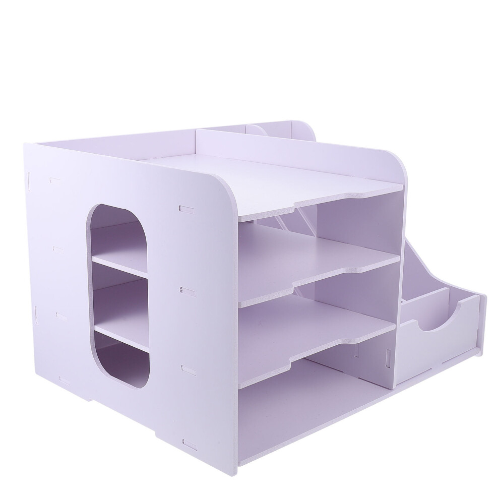 Raindrops File Book Storage Rack Files Organizer Stand White-image-OPC-PJV2DFF-NEW
