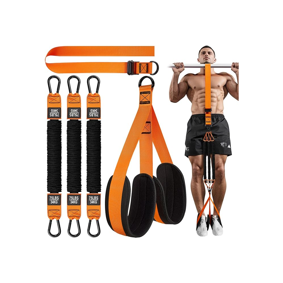 HPYGN Pull Up Assistance Bands, Heavy Duty Resistance Band for Pull Up Assist, Adjustable Weight/Size with Fabric Feet/