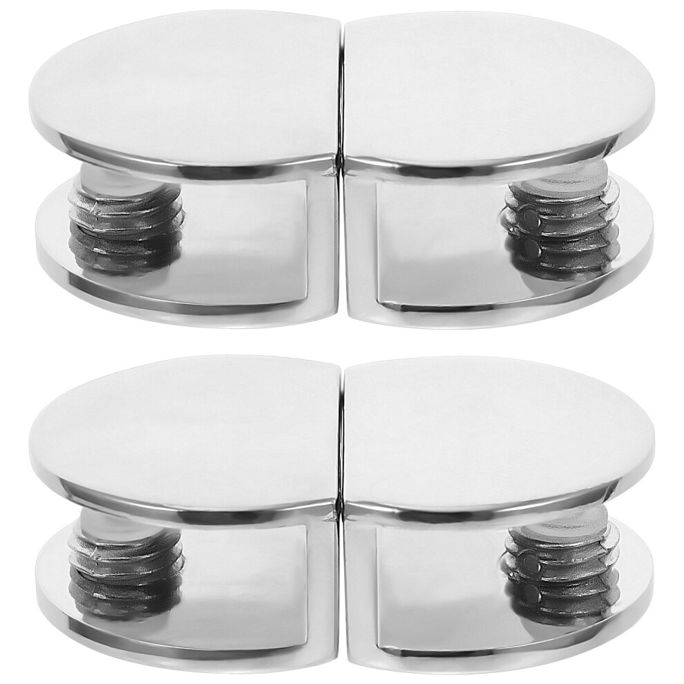 4Pcs Silver Aluminium Glass Shelf Brackets Durable Adjustable Holds 3054252289888