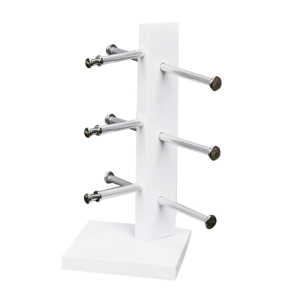 Happyyami White Tabletop Wooden Glasses Rack Durable Sunglasses Holder