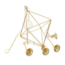 Golden Crystal Wind Chime Pendant Elegant Decor for Patio Garden