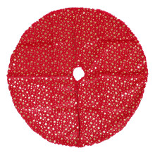 Red Plush Christmas Themed Skirt Xmas Tree Apron Decorative Cover