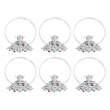 6Pcs Durable Silver Napkin Buckles Xmas Party Table Accessories