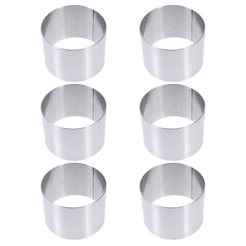 6pcs metal round cake mold ring for cookies biscuits mousse