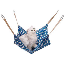 (Little White Goose)Cat Dog Cage Hammock Cotton Linen Hanging Bed Mat Breathable Summer