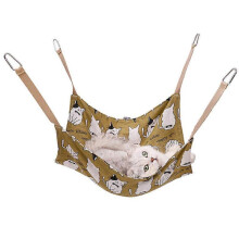 (Bow Tie Cat)Cat Dog Cage Hammock Cotton Linen Hanging Bed Mat Breathable Summer