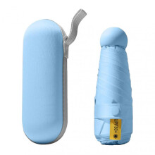 (Sky Blue)Mini Five-Fold Ultra-Light Umbrellas High-density Sunscreen Umbrellas for Shopping Travel