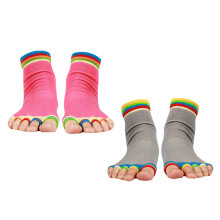 2Pair Durable Anti-Slip Silicone Socks for Yoga Dance Fitness Assorted