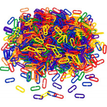 560 Pieces Plastic C-Clip Hook Chain Rainbow C-Chain Kids