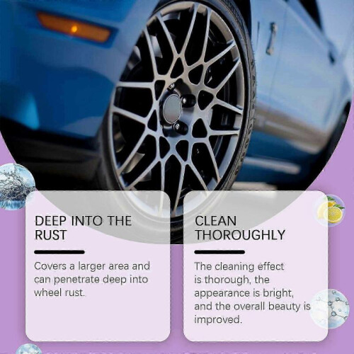 (2PCS)1-3x Wheel Rust Spray, Wheel Rust Spray Rim Rust Polishing Clean Wheel Rust Remover 1