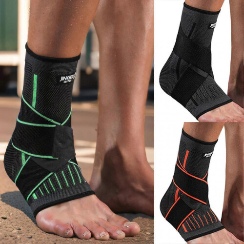 (M,Green)Sports Compression Ankle Protector High Elastic Supporting Sockings for Running Workout 2