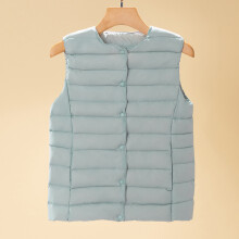 Women's Light Blue XS Feather Padded Vest - Warm Ultralight Sleeveless Down Jacket