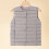 Women's Light Grey Feather Padded Vest - Warm Ultralight Sleeveless Down Jacket 1