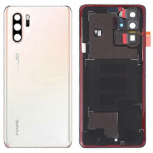 (Pearl White)For Huawei P30 Pro Battery Housing with Adhesive Sticker+Camera Lens Cover - Pearl White