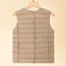 Women's Warm Ultralight Feather Padded Vest Sleeveless Down Jacket Khaki