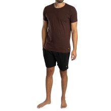 (Chocolate Brown and Black, M) Lyle and Scott Mens Lounge Sets Shorts T-Shirt
