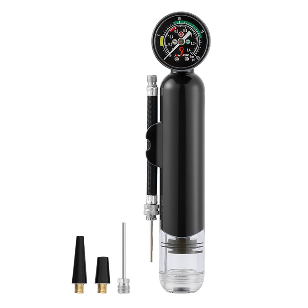 Manual Tire Pump With Pressure Gauge 20 Psi For Balloons, Volleyballs, And Basketballs, Portable Inflator Tool In Black 6482260802701