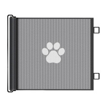 Retractable Baby Gate, Mesh Pet Barrier for Stairs and Doorways, 110x78cm Indoor/Outdoor Safety Fence