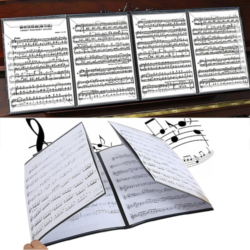 Music Folder for Sheet Music, Choir Folder for Vocal Notes, Document Holder 31.3 cm x 22.2 cm, Durable Storage Folder 2