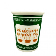 (C)300ml Ceramic Cup We are Happy to Serve You Coffee Cup for Kitchen Coffee Shop