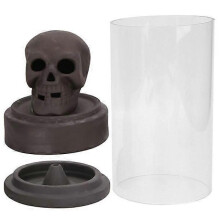 Backflow Incense Burner, Purple Clay, Skull, Windproof, Home Decor with LED Lampshade for Halloween