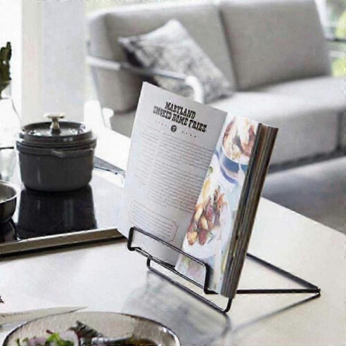 Multifunctional Adjustable Foldable Metal Stand for Recipe Books, Tablets, and Kitchen Essentials