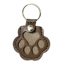 (Dark Bown)Pet Hair Keepsake Keychain For Dogs Adorable Paw Printed Design Pet Hair Keychain Present for Pet Owners