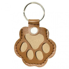 (Light Brown)Pet Hair Keepsake Keychain For Dogs Adorable Paw Printed Design Pet Hair Keychain Present for Pet Owners