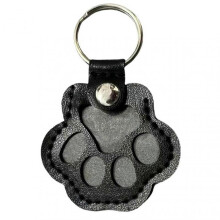(Black)Pet Hair Keepsake Keychain For Dogs Adorable Paw Printed Design Pet Hair Keychain Present for Pet Owners