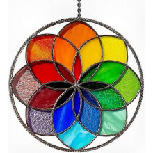 Colorful Hanging Window Decor Acrylic Rainbow Floral Art Garden Ornament Sunlight Catcher